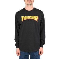 T-Shirt Thrasher Stacked L/S - Noir