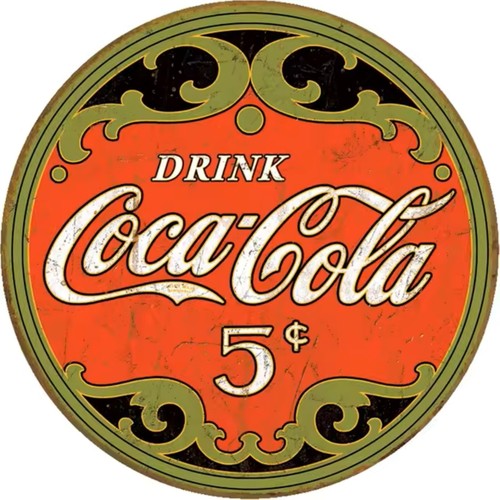 Plaque vintage coca cola ronde - plaque,