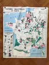 Carte Affiche scolaire plastifiée no Vidal - Cultures Ind. & Forêts / la Garonne