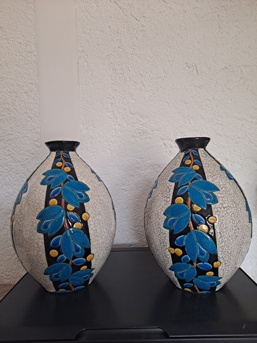 Vase faience emaillé - emaillé, à