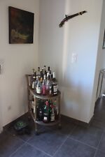 TABLE BAR DESSERTE ROULANTE ANNEES 1960 EN ROTIN