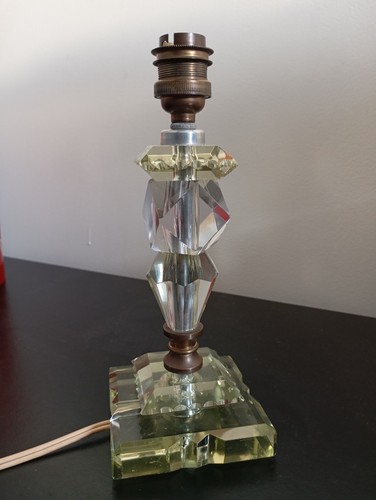 Ancien pied lampe verre - lampe,