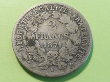 ANCIENNE  MONNAIE 2 FRANCS  ARGENT CERES 1871 K   ---   A COLLECTIONNER ...