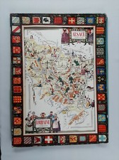 Jacques Liozu, ensemble de 4 cartes de France régionales illustrées 1951