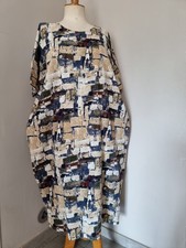 ROBE OVERSIZE IMPRIMÉE ARTY STYLE JAPON LAGENLOOK DRESS KLEID PRINT SIZE PLUS 
