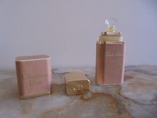 Ancien petit flacon de parfum vide D Î Ô R dans son étui d'origine 15 ml