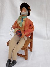 ancien grand santon provençal homme assis  french antique creche noel