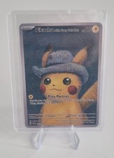 Pokémon Van Gogh Pikachu with Grey Felt Hat Card Custom For Display
