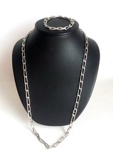 chaîne collier sautoir en argent massif 925 France + bracelet assorti arg.massif