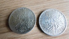 2 pièces de 5 Francs Semeuse