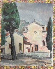 Jean Billard (1899-1997) - Huile sur toile - Signée - Église - Provence - XX