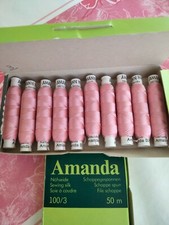 mercerie ancienne - 10 bobines fusettes de fil pure soie 100/3 AMANDA METTLER