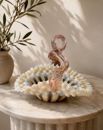 Rare murano art glass basket - rare,