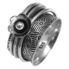 Bague toupie en argent pour