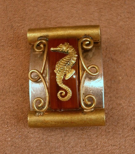Broche hippocampe jean - broche,