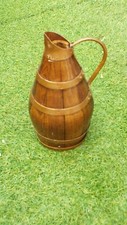 antique PITCHER Burgundy Jar jug wine huge old wood Wine wooden wood copper
