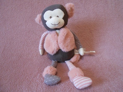 Doudou peluche singe marron - doudou,