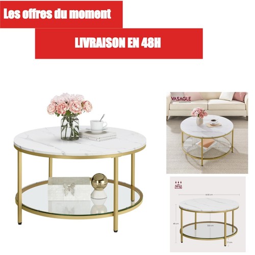 Vasagle table basse ronde - table,