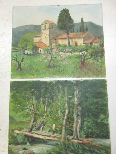 Lot huiles sur carton - 2,