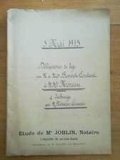 5 Mai 1915 - Délivrance de Legs Bonnet Coutant Moreau Loiseau - Chécy 8 pages