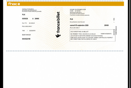 Billets plk stade france - plk,