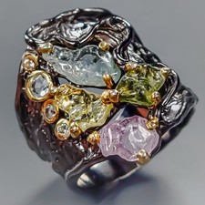 Bague saphir faite main en