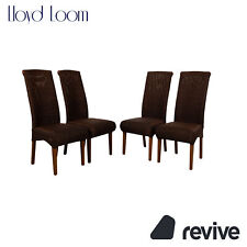 Ensemble De 4 Chaises Lloyd Loom En Bois Marron Pour La Salle À Manger