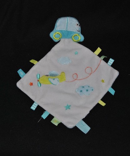 Peluche doudou voiture bleu
