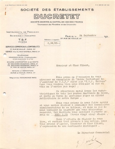 1935 etab ducretet - 1935,