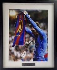 Lionel Messi big  autographed canvas  Hand Signed FRAMED with COA Free shipping