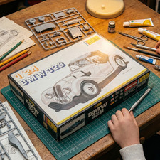 Maquette Heller BMW 328 1/24 – complète – vintage rare – très bon état - boite