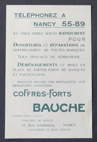 Publicité nancy coffres - nancy, coffres-forts