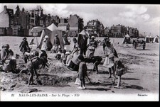 MALO-les-BAINS (59) ATTELAGE , JEUX d'ENFANTS aux TENTES de PLAGE & VILLAS