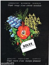 PUBLICITE ADVERTISING 105  1954  SOLEX   carburateur micrométre vélosolex