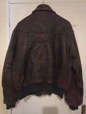 RARE AVIREX VINTAGE CUIR MARRON CUIR VIEILLI AVEC PATCH  DOS MARQUE TAILLE M/L