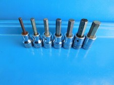 OCCASION, OUTILS À ENFONCER 3/8 DR. LOT HEXAGONAL MÉTRIQUE " 4MM À 10MM " 7 PIECES