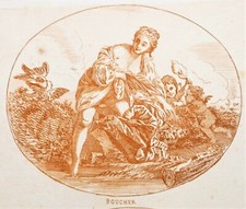  Ancienne  Gravure à l' Eau