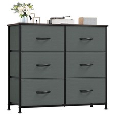 Tour de Rangement Commode avec 6 tiroirs en Tissu 3 étages Élément d’Organisa...