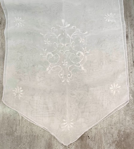 Voilage blanc brodé - , petite