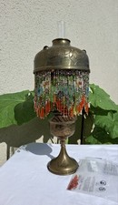 Ancienne Lampe À Pétrole Parisienne pampilles Vintage Perles