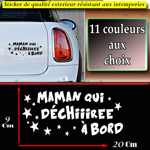 Sticker autocollant maman - maman, qui
