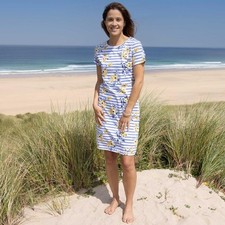 Lazy Jacks - Robe t-shirt motif/style Prairie - Femme (LJ149)