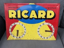 Ancienne tôle pub RICARD pastis anisette bistrot buvette compteur pétanque