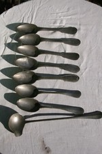 lot de 8 cuillères anciennes en étain Valréas Asselin **
