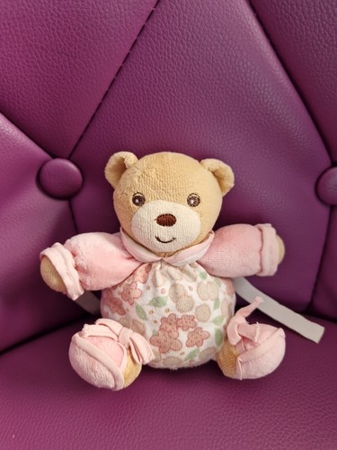 Mini doudou ours rose - doudou, fleurs