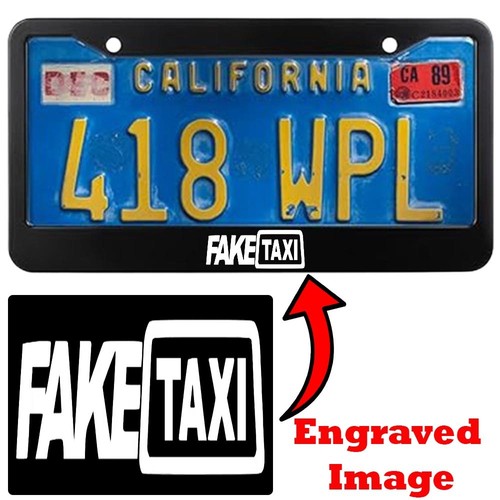 Engraved black license - black, plate