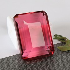 AAA + tourmaline rose 90,40 ct. pierre précieuse en vrac taillée émeraude à...