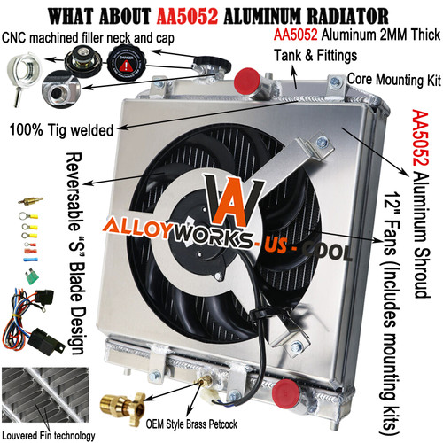 Row radiator shroud fan fit - radiator+shroud,