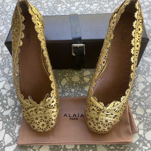 Alaia gold laser cut leather - laser,