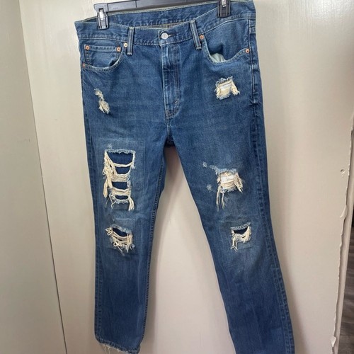 Levi dark blue denim jeans - blue,